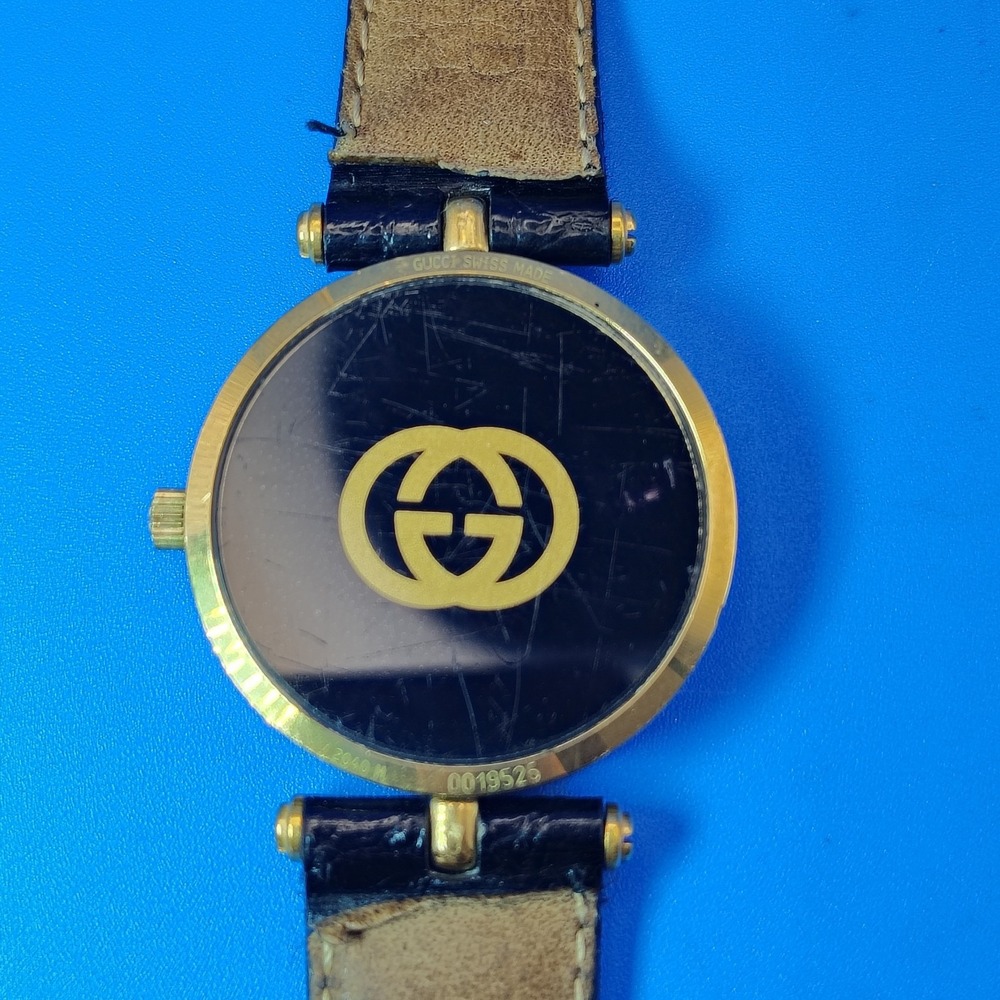 Vintage 1993 Gucci 3000M Swiss Made Women's Luxury Quartz Watch Lizard Skin Band - Picture 5 of 9